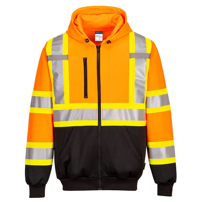 Portwest® Hi-Vis X Back Contrast Tape - ANSI Class 3 - Zipped Hoodie - CA170