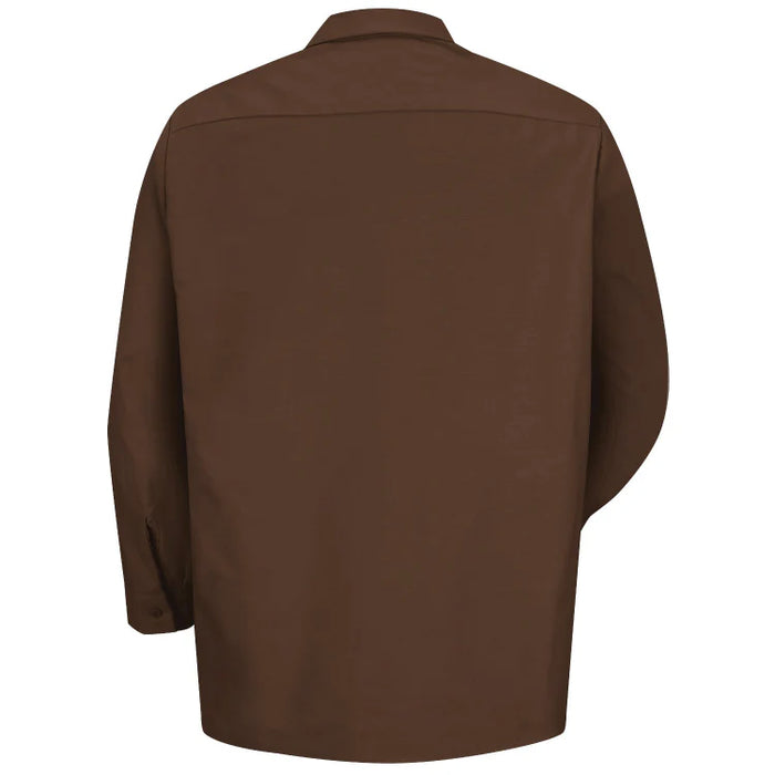 Red Kap® Men's Long Sleeve Industrial Work Shirt - Chocolate Brown - SP14