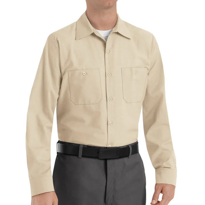 Red Kap® Men's Long Sleeve Industrial Work Shirt - Light Tan - SP14