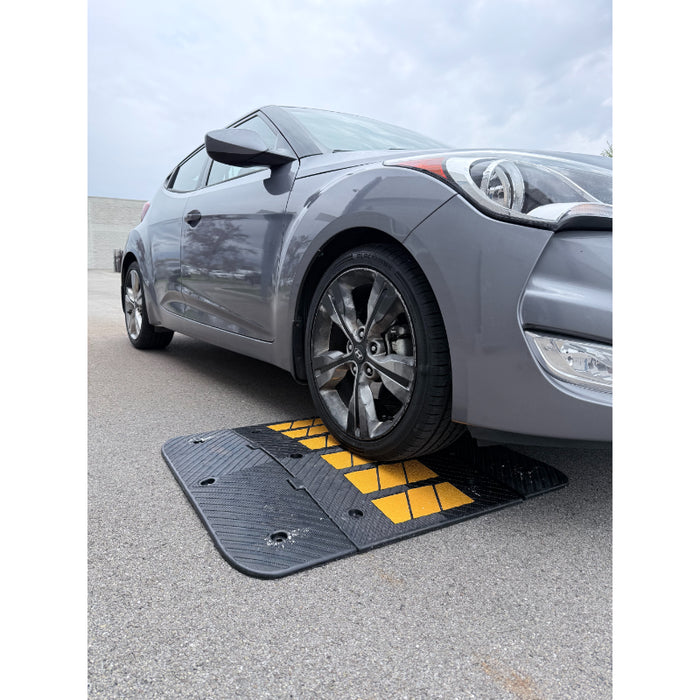 Rubber Speed Hump - 3 Feet Long - Yellow Black - Bulk Pallet
