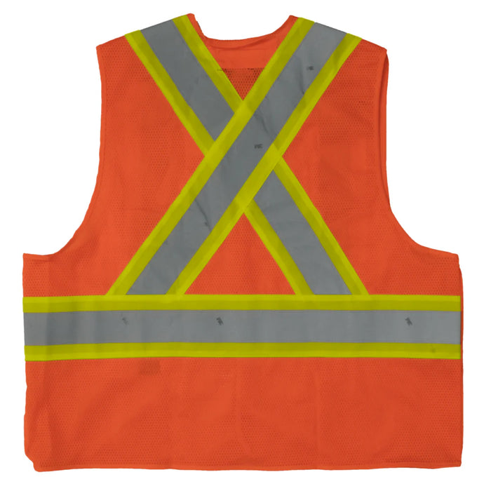 Tough Duck® 5-Point Tearaway Safety Vest - X-Back - ANSI Class 2 - S9I0