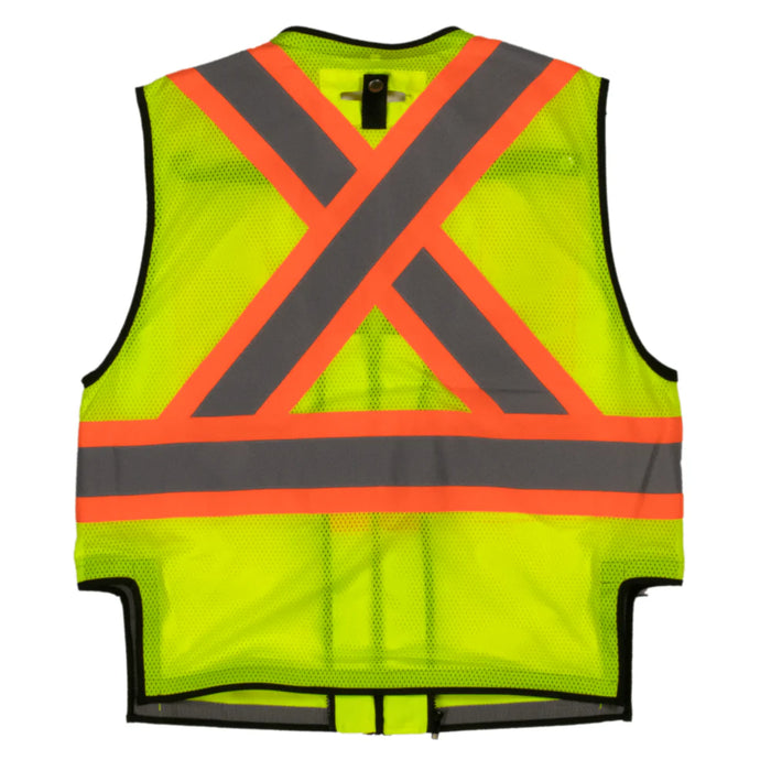 Tough Duck® Hi Vis Harness Compatible Safety Vest - X-Back - ANSI Class 2 - SV09