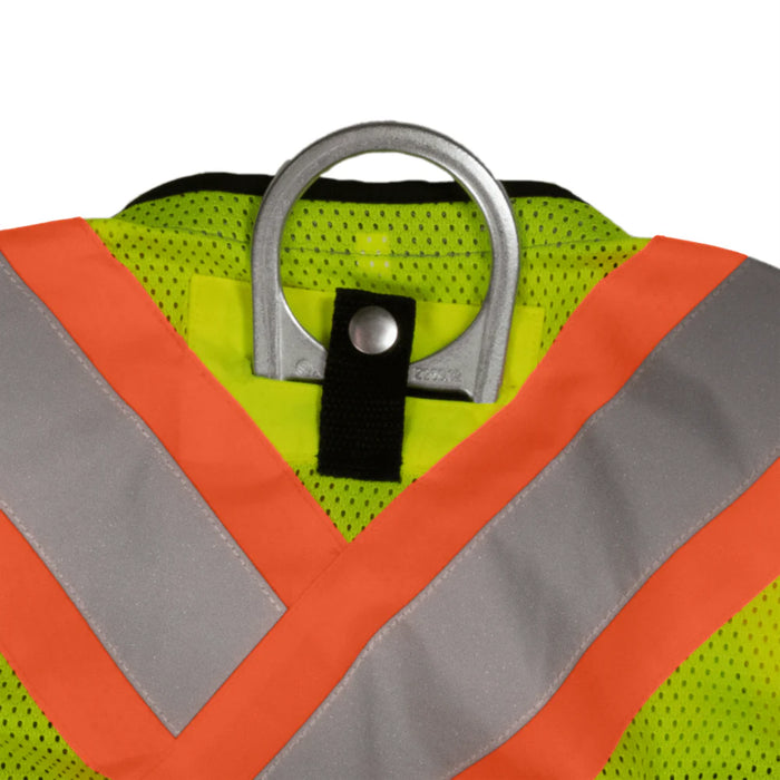 Tough Duck® Hi Vis Harness Compatible Safety Vest - X-Back - ANSI Class 2 - SV09