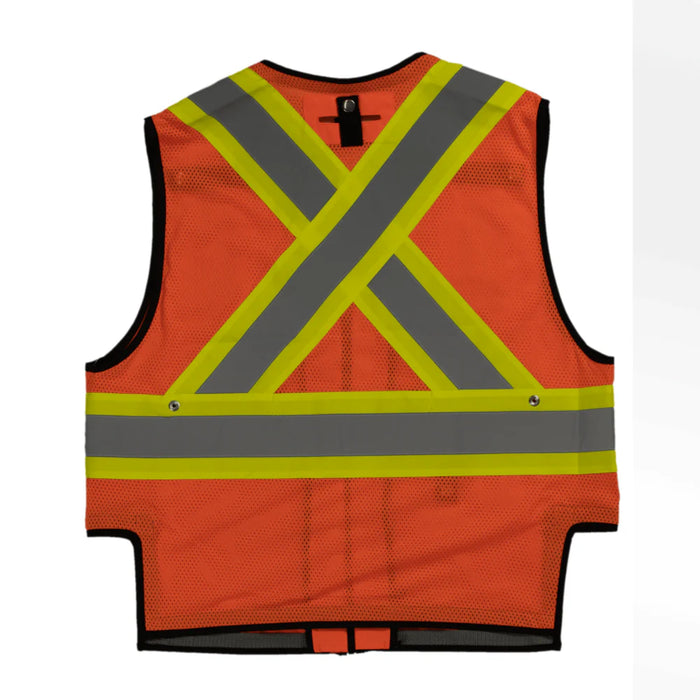 Tough Duck® Hi Vis Harness Compatible Safety Vest - X-Back - ANSI Class 2 - SV09