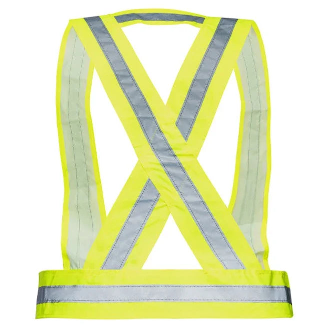 Hi Vis Yellow Safety Strap Belt - 1" Reflective Silver Tape