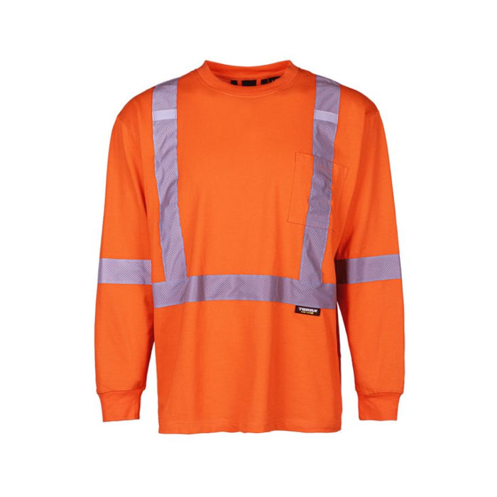 Terra® Hi-Vis Long Sleeve Safety T-shirt - 116636OR