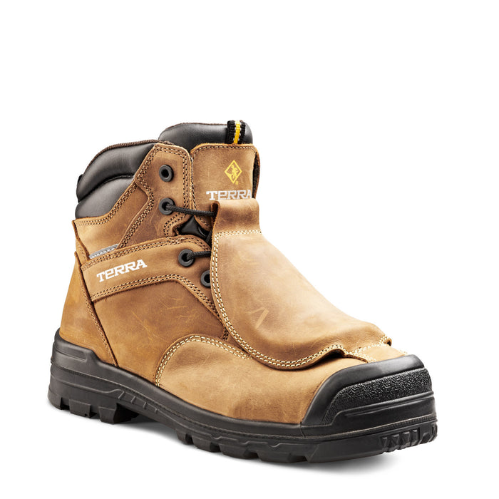 Terra® Men's Barricade 6" Composite Toe Safety Work Boot with External Met Guard - Brown - 3057BN