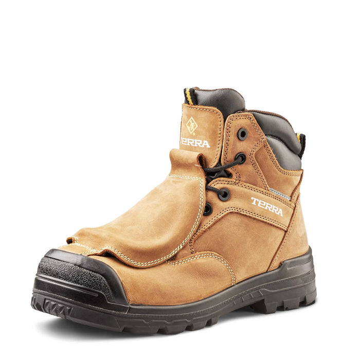 Terra® Men's Barricade 6" Composite Toe Safety Work Boot with External Met Guard - Brown - 3057BN