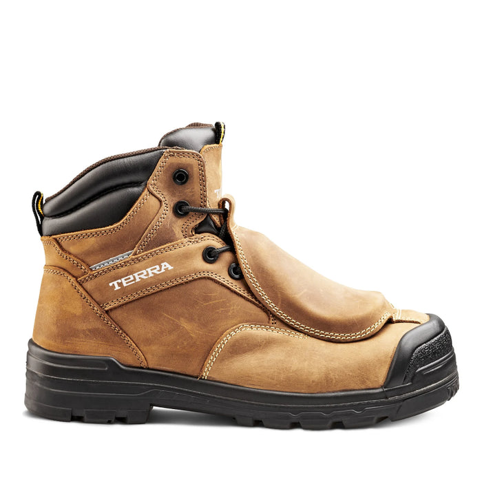 Terra® Men's Barricade 6" Composite Toe Safety Work Boot with External Met Guard - Brown - 3057BN