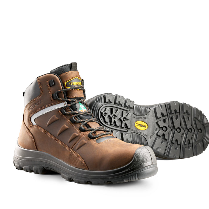 Terra® Men's Findlay 6" Waterproof Composite Toe Safety Work Boot - Dark Brown - 1318DB