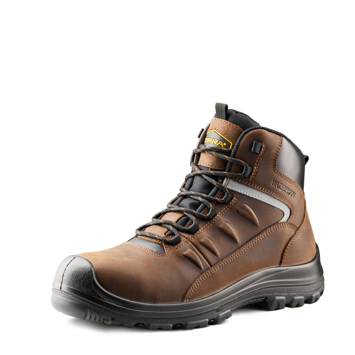 Terra® Men's Findlay 6" Waterproof Composite Toe Safety Work Boot - Dark Brown - 1318DB