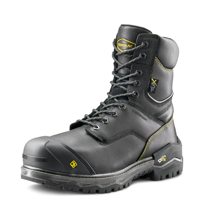 Terra® Men's Gantry 8" Waterproof Nano Composite Toe Safety Work Boot with Internal Met Guard - Black - 839CBK