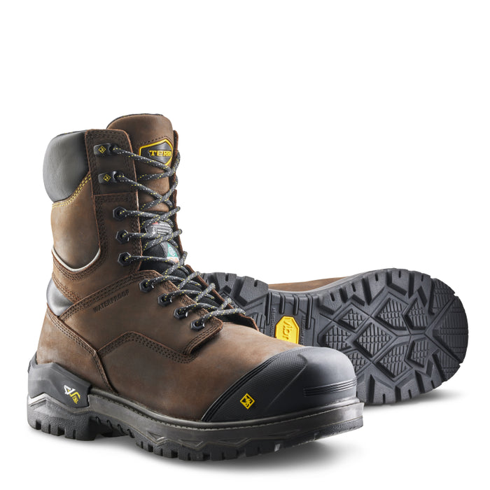 Terra® Men's Gantry LXI 400g 8" Waterproof Composite Toe Safety Work Boot - Dark Brown - 8398DB