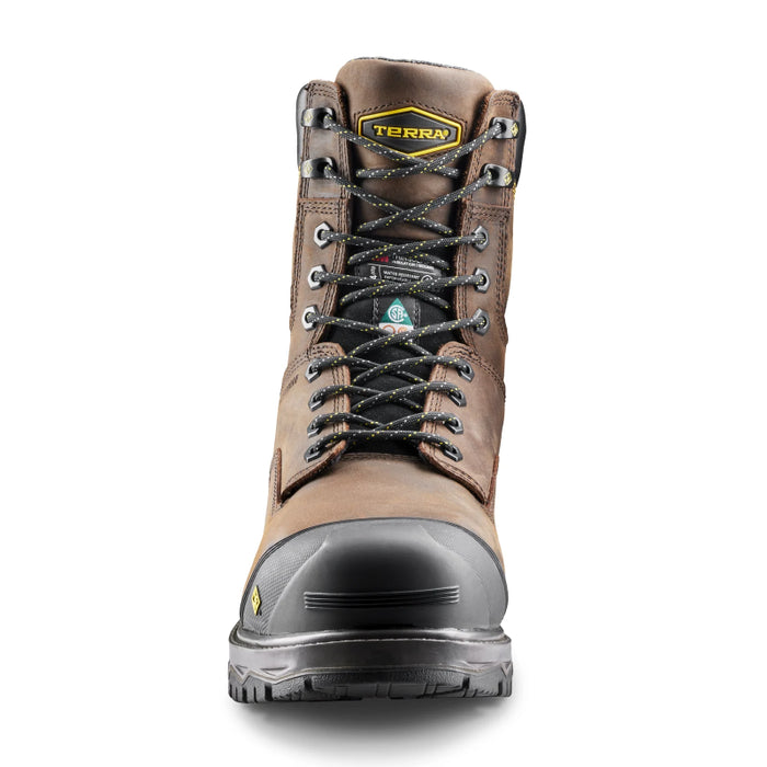 Terra® Men's Gantry LXI 400g 8" Waterproof Composite Toe Safety Work Boot - Dark Brown - 8398DB