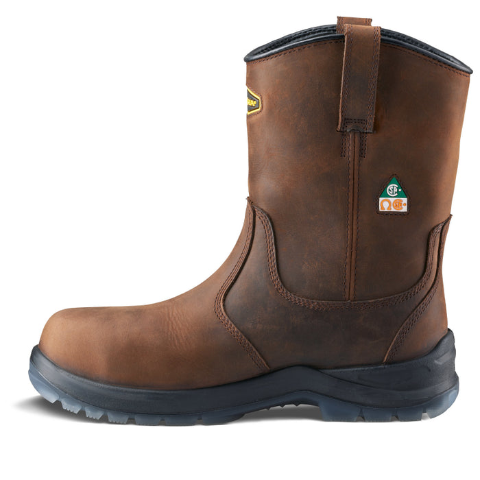 Terra® Men's Murphy Wellington Waterproof Composite Toe Pull-On Safety Work Boot - Dark Brown - 1283DB