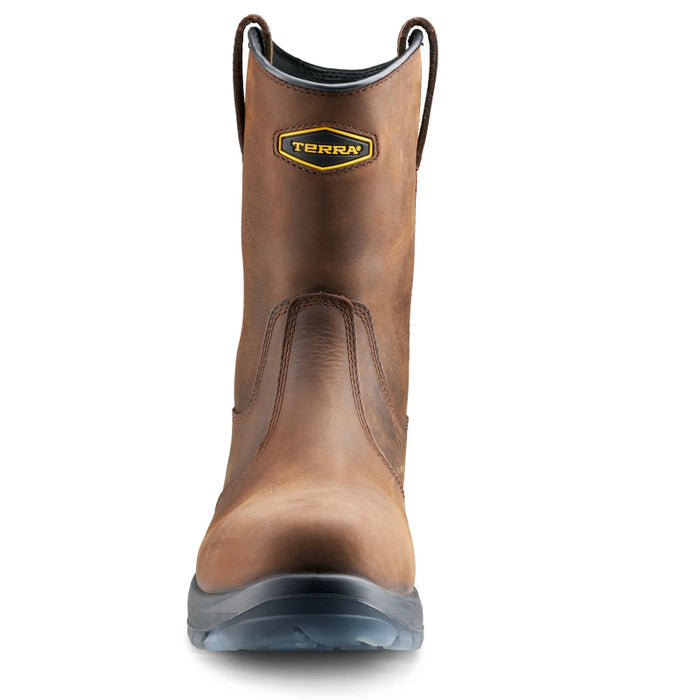 Terra® Men's Murphy Wellington Waterproof Composite Toe Pull-On Safety Work Boot - Dark Brown - 1283DB