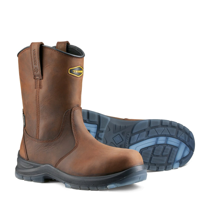 Terra® Men's Murphy Wellington Waterproof Composite Toe Pull-On Safety Work Boot - Dark Brown - 1283DB