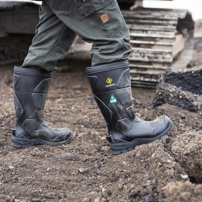 Terra® Men's  Narvik Composite Toe Safety Work Boot with Internal Met Guard - Black - R3001B