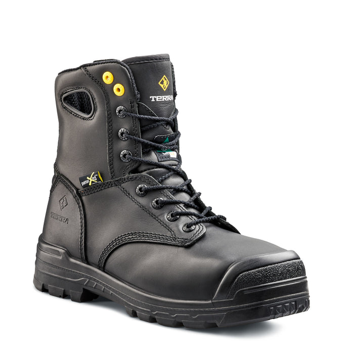 Terra® Men's Paladin 8" Composite Toe Safety Work Boot with Internal Met Guard - Black - R2988B