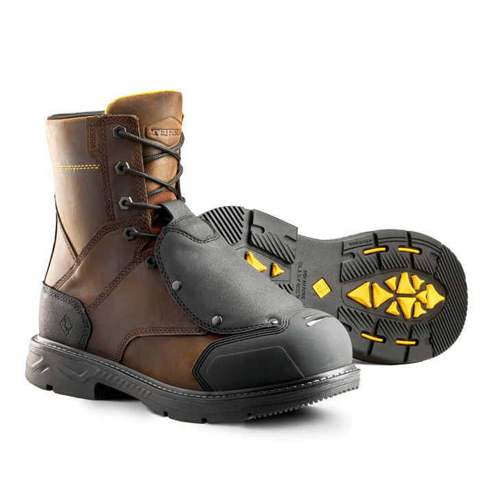 Terra® Men's Patton 8" Aluminum Toe Safety Work Boot with External Met Guard - Dark Brown - 1314DB