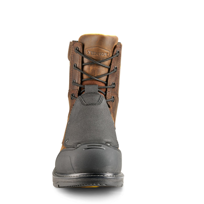Terra® Men's Patton 8" Aluminum Toe Safety Work Boot with External Met Guard - Dark Brown - 1314DB