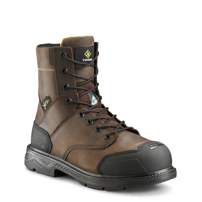 Terra® Men's Patton 8" Aluminum Toe Safety Work Boot with Internal Met Guard - Dark Brown - 839KDB