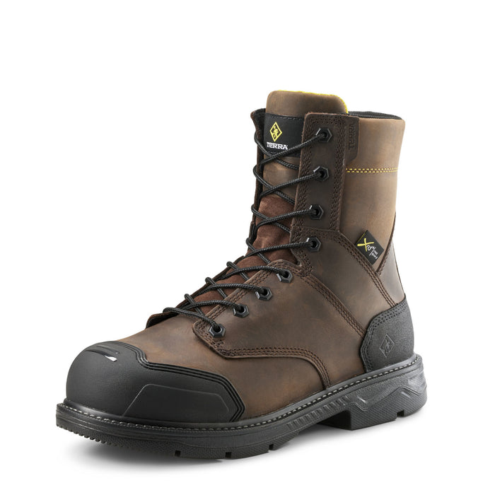 Terra® Men's Patton 8" Aluminum Toe Safety Work Boot with Internal Met Guard - Dark Brown - 839KDB