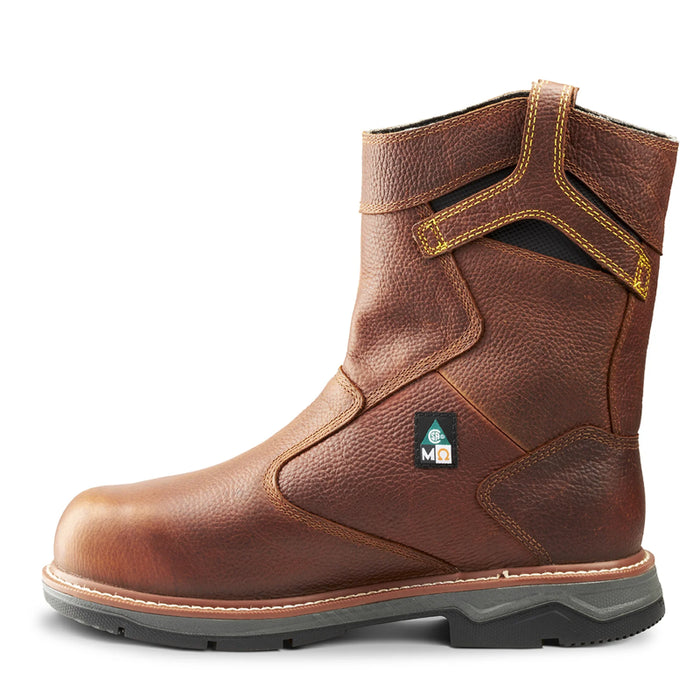Terra® Men's Patton Wellington Waterproof Aluminum Toe Pull-On Safety Work Boot with Internal Met Guard - Brown - 4TCCBN