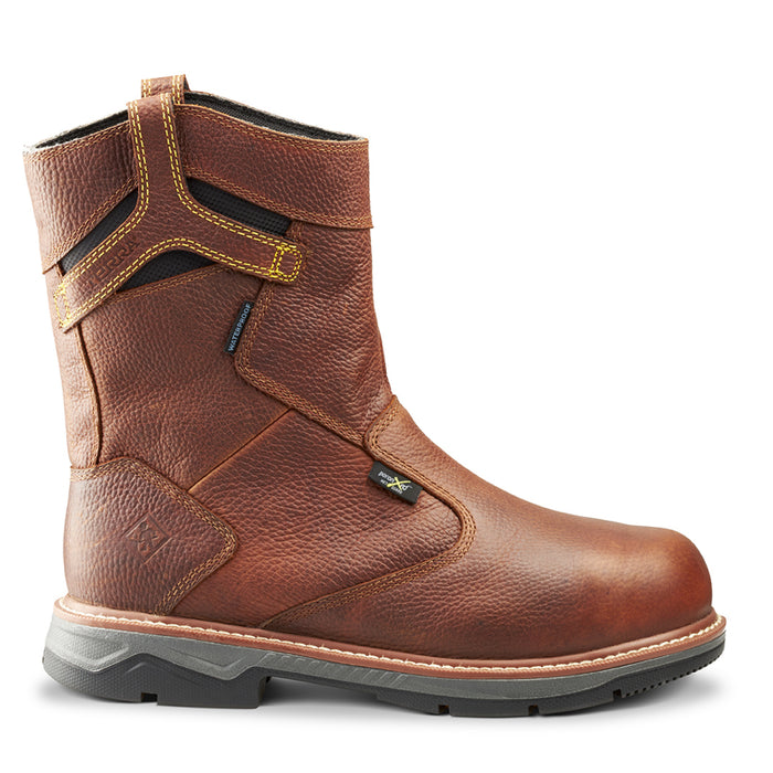 Terra® Men's Patton Wellington Waterproof Aluminum Toe Pull-On Safety Work Boot with Internal Met Guard - Brown - 4TCCBN