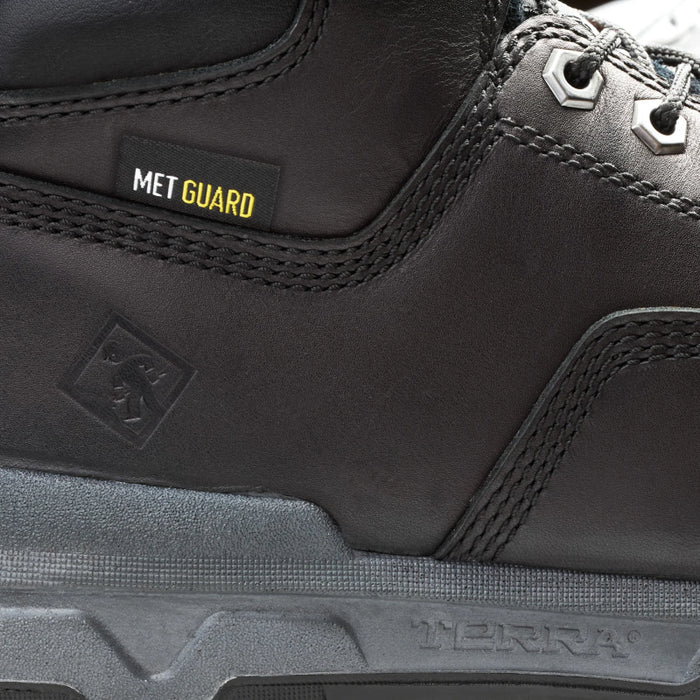 Terra® Men's Sentry 2020 6" Nano Composite Toe Safety Work Boot with Internal Met Guard - Black - 4NRWBK