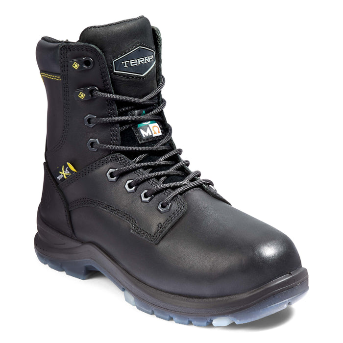Terra® Women's Brenn 8" Composite Toe Safety Work Boot with Internal Met Guard - Black - 4NRDBK