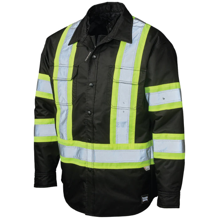 Tough Duck® Quilt-Lined Hooded Hi Vis Safety Jac-Shirt - SJ51