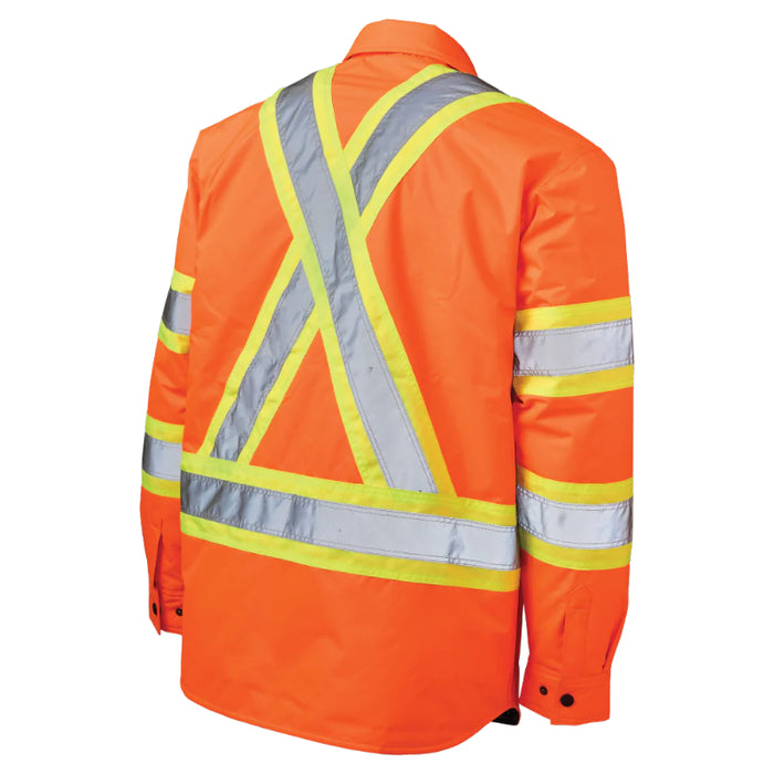 Tough Duck® Quilt-Lined Hooded Hi Vis Safety Jac-Shirt - SJ51