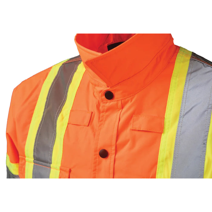 Tough Duck® Quilt-Lined Hooded Hi Vis Safety Jac-Shirt - SJ51