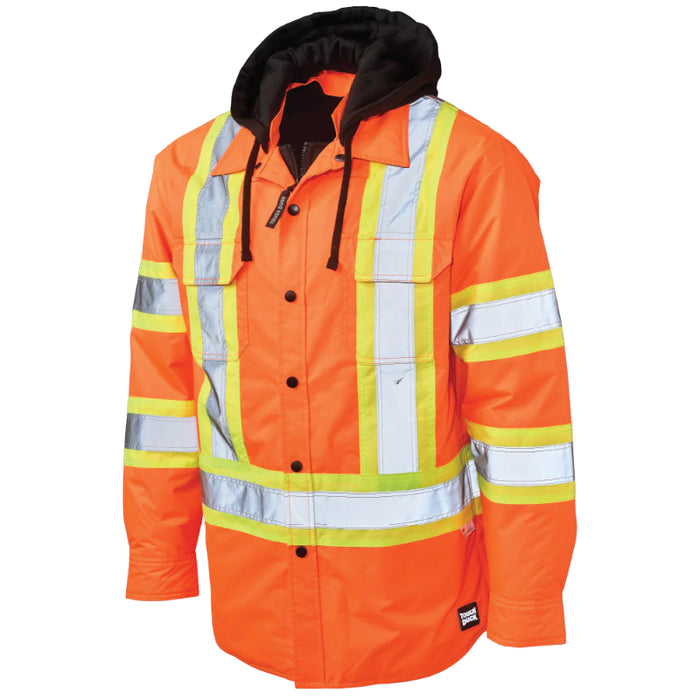 Tough Duck® Quilt-Lined Hooded Hi Vis Safety Jac-Shirt - SJ51