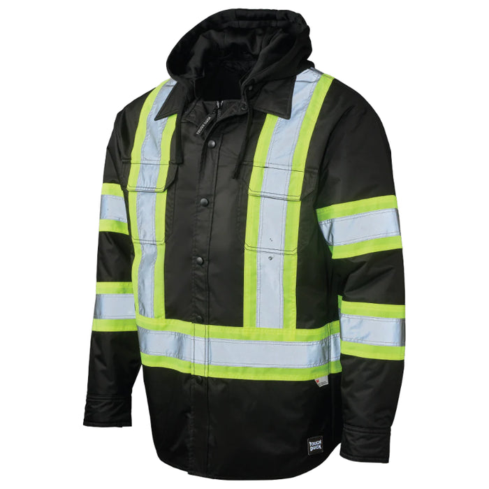 Tough Duck® Quilt-Lined Hooded Hi Vis Safety Jac-Shirt - SJ51