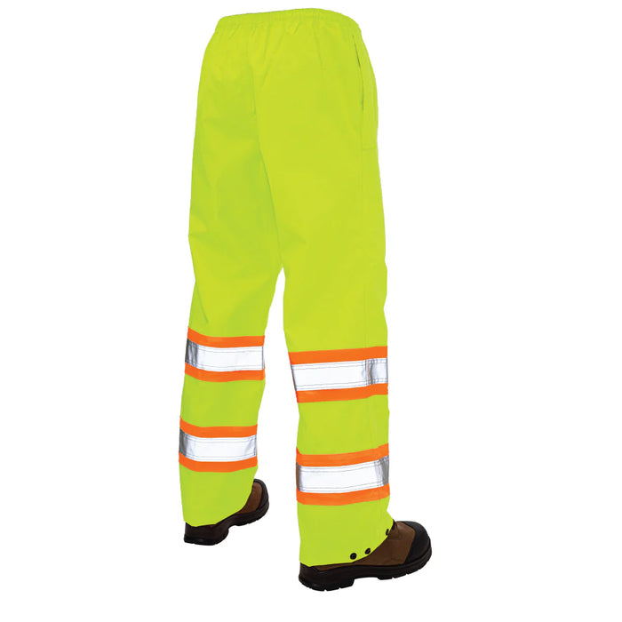 Tough Duck Hi-Vis ANSI Class E - Pull-On Ripstop Safety Rain Pant - S374