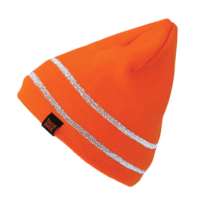 Tough Duck Hi-Vis Acrylic Knit Cap with Reflective Stripe - i458