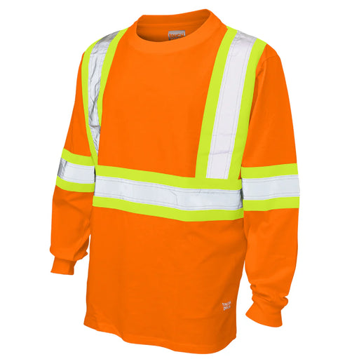 Tough Duck Hi-Vis Cotton Jersey CSA Compliant Long Sleeve Safety T-Shirt - ST21