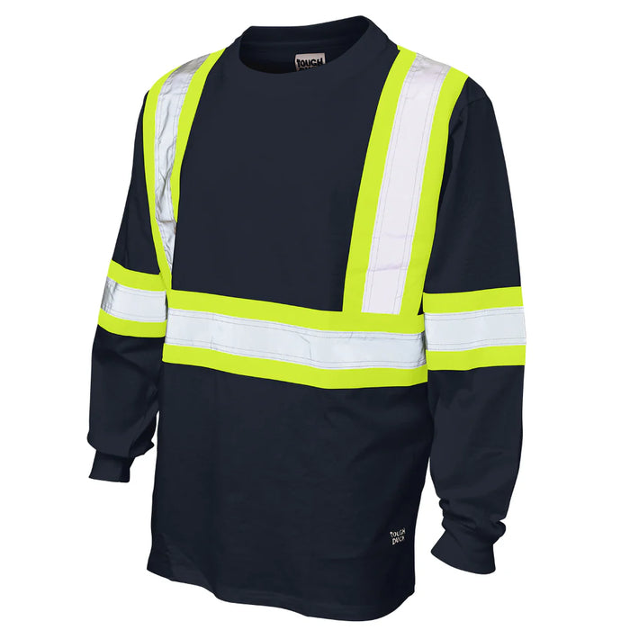 Tough Duck Hi-Vis Cotton Jersey ANSI Class 1 Long Sleeve Safety T-Shirt - ST21