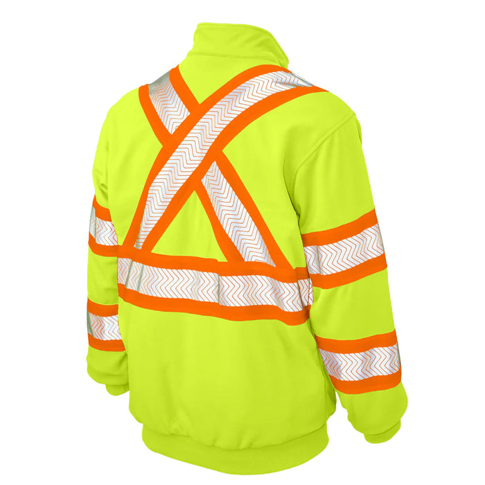 Tough Duck® High Visibility Quarter Zip Safety Pullover - Water Repellant Fleece - SJ19