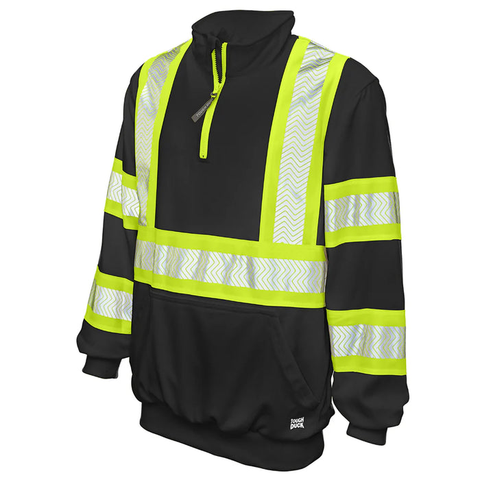 Tough Duck® High Visibility Quarter Zip Safety Pullover - Water Repellant Fleece - SJ19