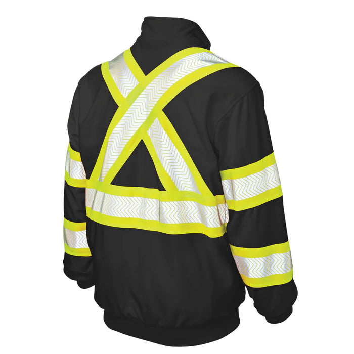 Tough Duck® High Visibility Quarter Zip Safety Pullover - Water Repellant Fleece - SJ19