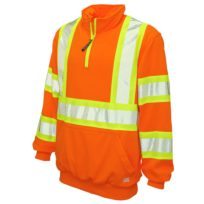 Tough Duck® High Visibility Quarter Zip Safety Pullover - Water Repellant Fleece - SJ19