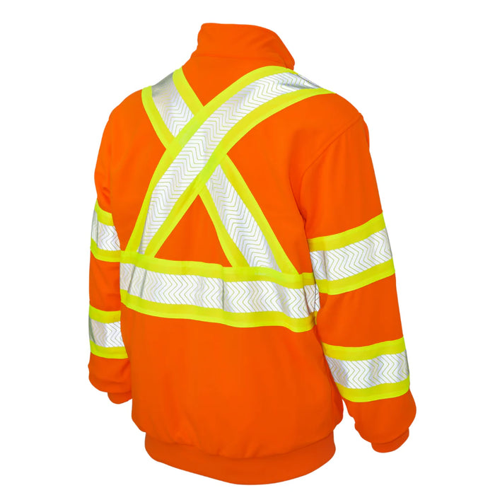 Tough Duck® High Visibility Quarter Zip Safety Pullover - Water Repellant Fleece - SJ19