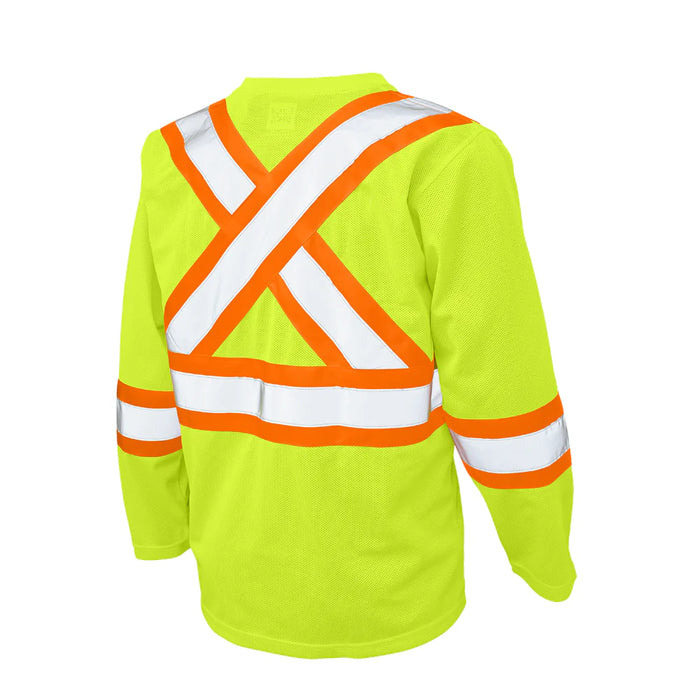 Tough Duck Hi-Vis Micro Mesh Long Sleeve Safety T-Shirt - ST10