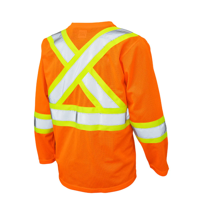 Tough Duck Hi-Vis Micro Mesh Long Sleeve Safety T-Shirt - ST10