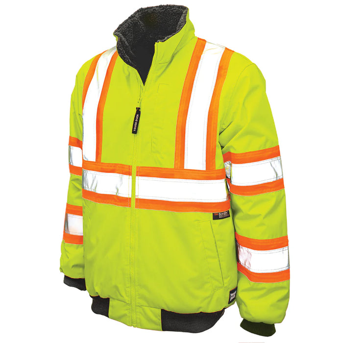 Tough Duck Hi-Vis Ripstop Sherpa Lined Safety Bomber Jacket - SJ26