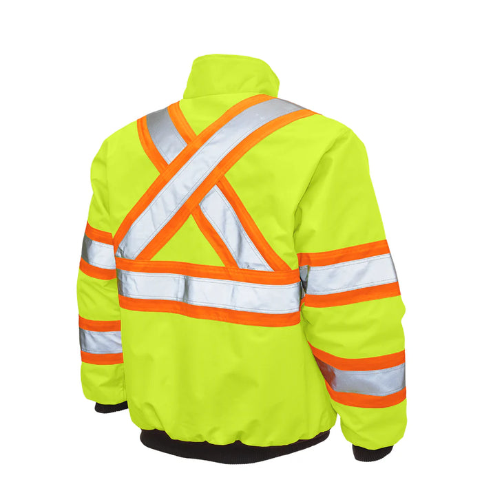 Tough Duck Hi-Vis Ripstop Sherpa Lined Safety Bomber Jacket - SJ26