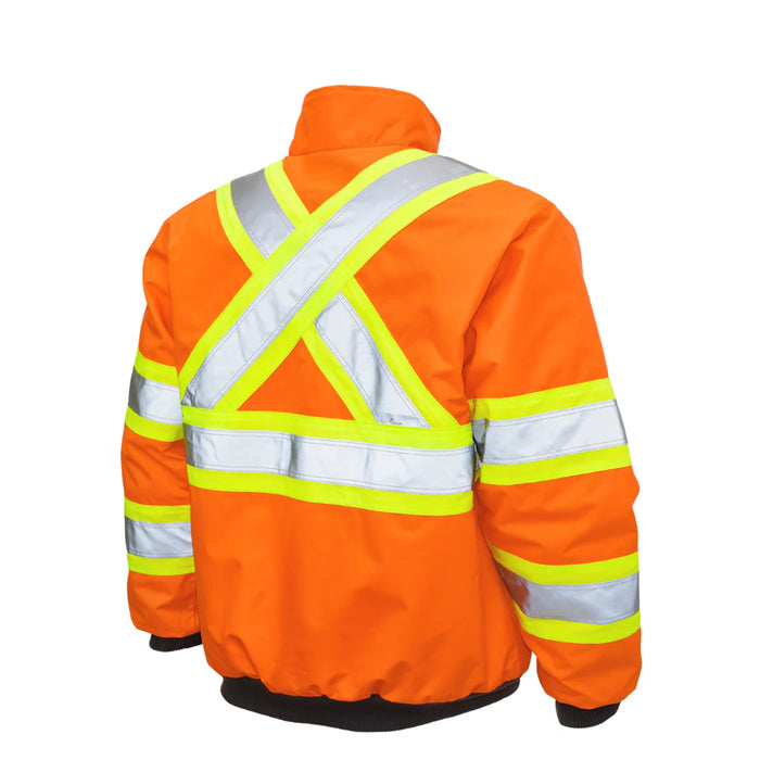 Tough Duck Hi-Vis Ripstop Sherpa Lined Safety Bomber Jacket - SJ26